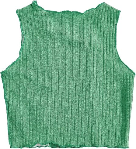 SOLY HUX Girls Colorblock & Floral Print Ribbed Knit Tank Top Cute Clothes Fashion in Saudi Arabia