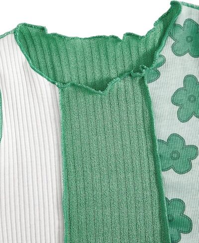 SOLY HUX Girls Colorblock & Floral Print Ribbed Knit Tank Top Cute Clothes Fashion in Saudi Arabia