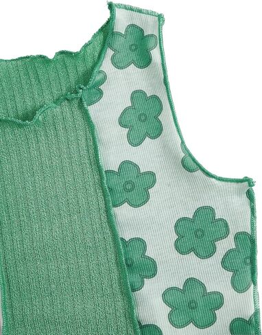 SOLY HUX Girls Colorblock & Floral Print Ribbed Knit Tank Top Cute Clothes Fashion in Saudi Arabia