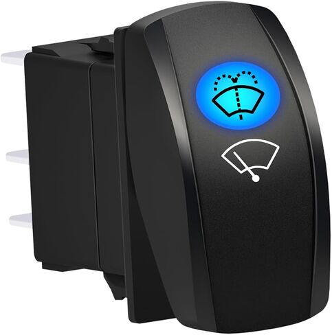 ممسحة غسالة الزجاج الأمامي، مفتاح هزاز مؤقت 6PIN DPDT (ON) ON OFF 3 أوضاع مقاومة للماء 12V LED لملحقات لوحة قيادة السيارة (أزرق) in Kuwait