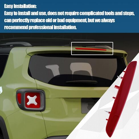 CULMKARI سيارة الخلفية مركز 3rd عالية شنت وقف الثالث الفرامل الذيل مصباح LED ضوء يناسب ل 2015-2020 Jeep Renegade استبدال 68247167AA in Kuwait