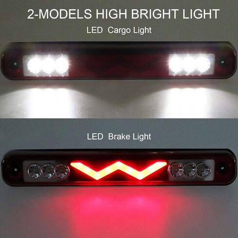 ضوء الفرامل الثالث Jackma55 مناسب لسيارة Chevy Silverado، لـ C10 C/K 1500 2500 3500/ مناسب لـ GMC C/K 1500 2500 3500، لـ Sierra 1988-1998 LED ضوء إيقاف عالي للتركيب (عدسة حمراء) in Kuwait