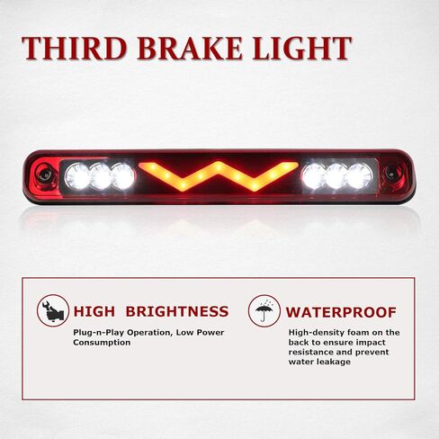 ضوء الفرامل الثالث Jackma55 مناسب لسيارة Chevy Silverado، لـ C10 C/K 1500 2500 3500/ مناسب لـ GMC C/K 1500 2500 3500، لـ Sierra 1988-1998 LED ضوء إيقاف عالي للتركيب (عدسة حمراء) in Kuwait