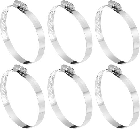 uxcell Hose Clamp, (350mm) 13 7/9"Adjustable Stainless Steel Worm Gear Hose Clamps for Fuel Line Plumbing Automotive Mechanical, 6Pcs in Saudi Arabia