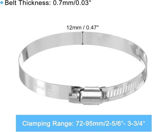 uxcell Hose Clamp, (350mm) 13 7/9"Adjustable Stainless Steel Worm Gear Hose Clamps for Fuel Line Plumbing Automotive Mechanical, 6Pcs in Saudi Arabia