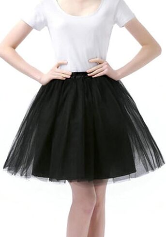 Women's Tutu Tulle Skirt Elastic Waist Puffy Short Petticoat Princess Above Knee Ballet Dance Underskirt in Kuwait