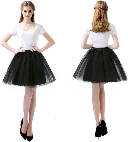 Women's Tutu Tulle Skirt Elastic Waist Puffy Short Petticoat Princess Above Knee Ballet Dance Underskirt in Kuwait