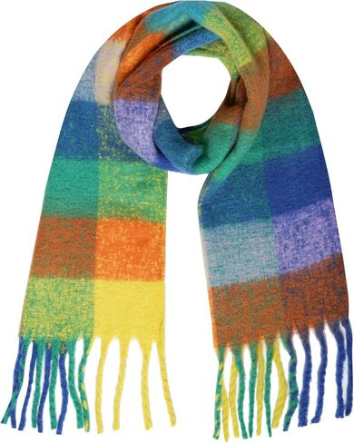 وشاح مكتنز ملون كبير سميك منقوش وشاح طويل شرابة وشاح كبير الحجم للنساء للطقس البارد الدافئ in Kuwait