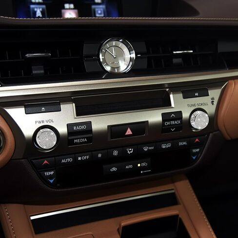 غطاء زر الصوت اللامع من TOMALL متوافق مع مقبض صوت راديو Lexus ES NX وغطاء زر الصوت وغطاء زر الصوت للوسائط المتعددة وزخرفة الماس والكريستال اللامع والديكورات الداخلية in Saudi Arabia