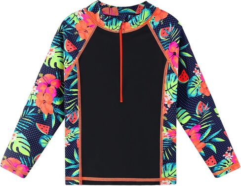 BAOHULU Girls Rash Guard 3 Pieces Swimsuit Long Sleeve Bathing Suit UPF 50+ Beach Swimwear 5-12 Years with Matching Headband in Kuwait