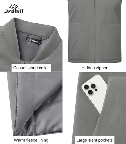 Men's Outerwear Vest Lightweight Casual Sleeveless Jacket Outdoor Golf Vest with Zipper Pockets Water Resistant in Saudi Arabia