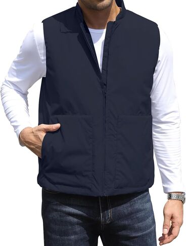 Men's Outerwear Vest Lightweight Casual Sleeveless Jacket Outdoor Golf Vest with Zipper Pockets Water Resistant in Saudi Arabia
