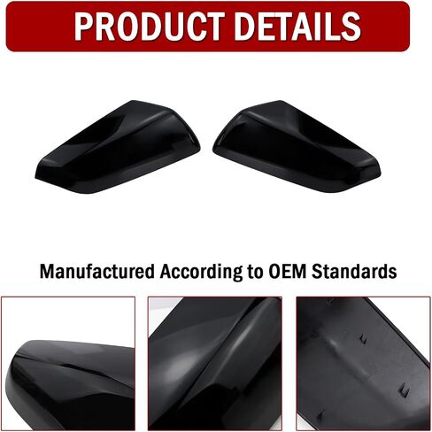 Left Driver Side Exterior Mirror Cap Cover Rearview Mirror Cover Trim Fit for 2018 2019 2020 2021 2022 2023 Chevrolet Equinox & GMC Terrain Replace 23406417 (Glossy Black) in Kuwait