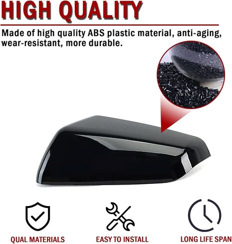 Left Driver Side Exterior Mirror Cap Cover Rearview Mirror Cover Trim Fit for 2018 2019 2020 2021 2022 2023 Chevrolet Equinox & GMC Terrain Replace 23406417 (Glossy Black) in Kuwait