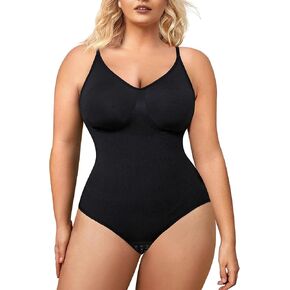 QOU Women's Shapewear Tummy Control Bodysuit Body Shaper Seamless Sleeveless Snatched Waist