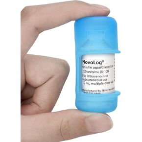 Insulin Vial Protector Case for 10ML Short Vials (Novolog/Humalog/Humulin), Anti-Break Insulin Case Holder, Convenient Insulin Bottle Protector Sleeve for Diabetic Travel - Blue