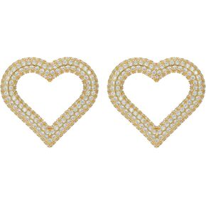 Ted Baker London Hartia Statement Crystal Heart Stud Earrings For Women (Gold)