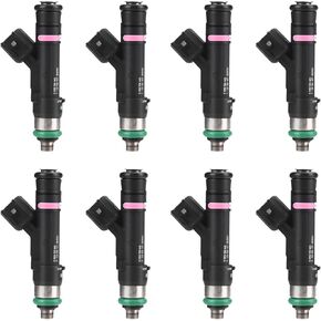 Fuel Injectors Set of 8 Compatible with Ford 2007-2008 Expedition Compatible with Lincoln Navigator 5.4L V8 Replace# FJ1008 0280158140 800-2044N 7L1E-9F593-BB CM-5145 4Holes