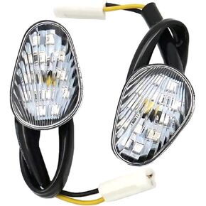 Flush Mount LED Turn Signal Light for Motorcycles - Compatible with Yamaha YZF R1 R3 R6 R6S FJ 09 FZ MT 07 09 (Clear)