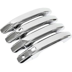 MOTOKU Pack of 4 Front Rear Left and Right Chrome Exterior Door Handle Cover W/ 2 Smartkey Hole for Chevrolet Silverado 1500 2500HD 3500HD 2019-2022 for GMC Sierra 1500 2020-2021