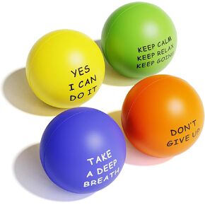 KDG Motivational Stress Balls(6 Pack) for Kids and Adults,Stress Relief Ball with Quetos to Rrelieve Anxiety and Manage Anger As Gift