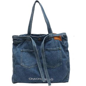 Women's soft denim handbag, single shoulder crossbody tote bag, casual retro crossbody bag, large capacity denim wallet