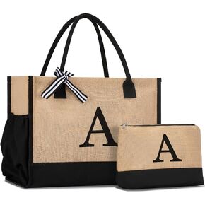 Gifts For Women Personalized Initial Tote Bag Birthday Gifts For Women Her Mom Teacher Friend Sister Christmas Gifts