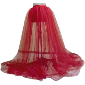 Women's Tulle Tutu Lace Skirt Plus Size Steampunk Tie On Belt Overskirt Costume Wedding Party Prom Long Maxi Dresses