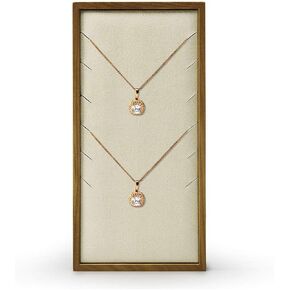 Oirlv Solid Wood Jewelry Display Tray 12 Slots Ring Holder Showcase Organizer（Creamy-white）
