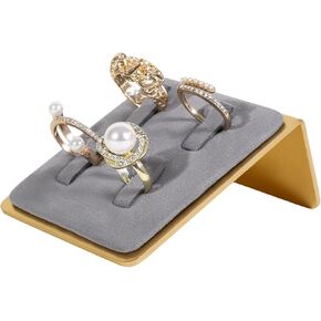 GemeShou black Jewelry ring holder for women, retail ring display, small velvet ring storage organizer【Velvet Ring Holder-Black 】