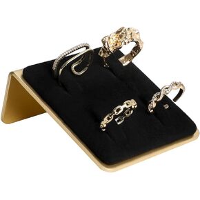 GemeShou حامل خاتم مجوهرات أسود للنساء، عرض خاتم للبيع بالتجزئة، منظم تخزين حلقة مخملية صغيرة، حامل خاتم مخملي - أسود 】 in Kuwait