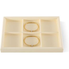 Necklace Organizer, Jewelry Tray,Microfiber Jewelry Organizers And Storage,Premium Velvet Stackable Storage Drawers,Luxury Bracelet Display,Beige Necklace Storage
