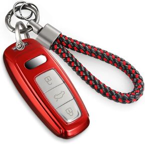 for Cadillac Key Fob Cover with Upgraded Anti loss Durable Metal Keychain, Fashionable Soft Case for Escalade ATS XT4/5/6 XTS CT5/6 ESV (6 Buttons) Key (Gold, B2)