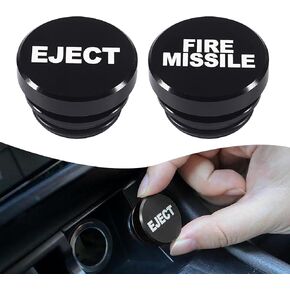 Pack-2 Car Metal Cigarette Lighter Button Cover, Cigarette Lighter Dust Decorative Cover Replacement, Universal Automobile Accessories, for Most Cars, Trucks and Vans (Red)
