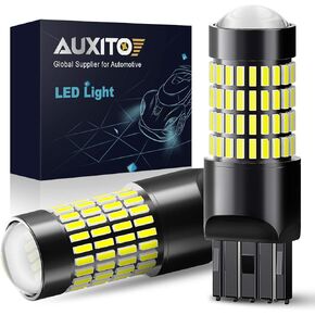 AUXITO 7440 7443 LED Bulb, 102-SMD Chipsets 500% Bright 7441 7444 992 W21W LED Bulbs with Projector for Reverse Tail Brake Signal Back Up Parking Lights, 6000K White