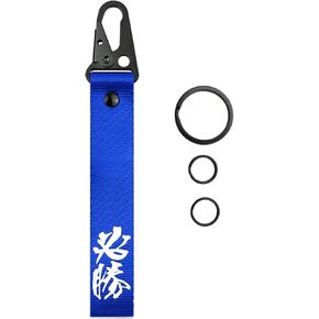 Dsycar Red Car Motorcycle Keychain Tag with 3 Key Rings - Key Tags Unique Wristlet Strap for Key, Hand Wrist Lanyard Key Chain Holder for Men Women