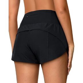 High Waisted Athletic Shorts for Women Quick Dry Workout Running Shorts with Mesh Liner Zipper Pockets