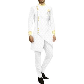 Men's Suit Slim Fit Embroidery Single Breated Blazer and Pants Set African Clothes Formal Outfits