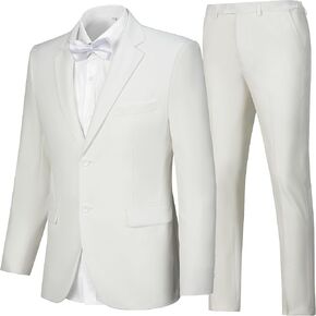 Mens Suits Slim Fit Prom Homecoming Suit for Men Wedding Business Tux Outfit 2 Piece Suit Jacket Blazer ＆Pants Set