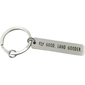 Pilot Keychain, Airplane Keychain, Fly Good Land Gooder, Gift for Pilot Stocking Stuffers, Pilot Gifts Aviation Men, Flight Attendant Essentials Women, Future Pilot Gifts for Men Wings