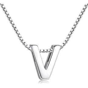 CANDYFANCY Initial Necklace 925 Sterling Silver Letter Pendant Personalized 26 Alphabet Necklace for Women Men A-Z in Kuwait