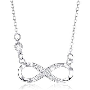 Infinity Necklace for Women 925 Sterling Silver Infinity Pendant Necklace Jewelry