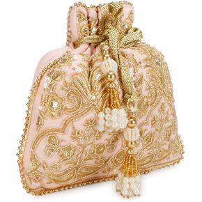 LONGING TO BUY Potli Bags with Golden Embrodiery, Polti Clutch For Wedding, Evening Function