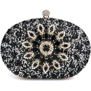 Rhinestone Evening Purses for Women Crystal Diamond Glitter Sparkly Handbag Elegant Shoulder Clutch