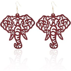 Elephant Head Filigree Fishhook Earrings
