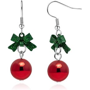 Artlunar Christmas Earrings-Xmas Holiday Dangle Earrings for Women Christmas Tree Snowflake Bow Bells Earrings Christmas Accessory in Kuwait
