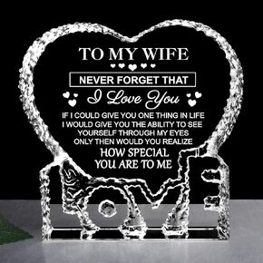 ZHSHWAT Christmas Birthday Gifts for Wife, I Love You for Her Crystal Keepsake Wife Gifts from Husband Valentine's Day Anniversary Presents for Her Women
