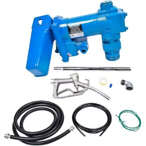12 Volt 20 GPM Fuel Transfer Pump with Nozzle Kit for Transfer of Gasoline, Diesel, Kerosene, Ethanol & Methanol Blends & Biodiesel Red GELUOXI