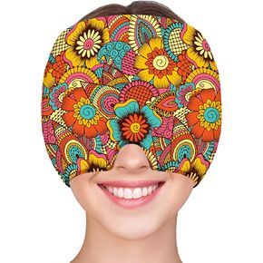 ZNÖCUETÖD Migraine Relief Cap Headache Relief Cap Cold Cap Ice Hat for Migraines Headache Sinus Stress Tension Head Ice Pack Wrap Migraine Mask Hangover Cap Ice Beanie Hot/Cold Compression Women