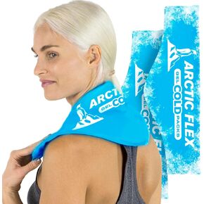 Arctic Flex Neck Ice Pack - Cold Compress Shoulder Therapy Wrap - Cool Reusable Medical Freezer Gel Pad for Swelling, Injuries, Headache, Cooler (Large (1 Pack))